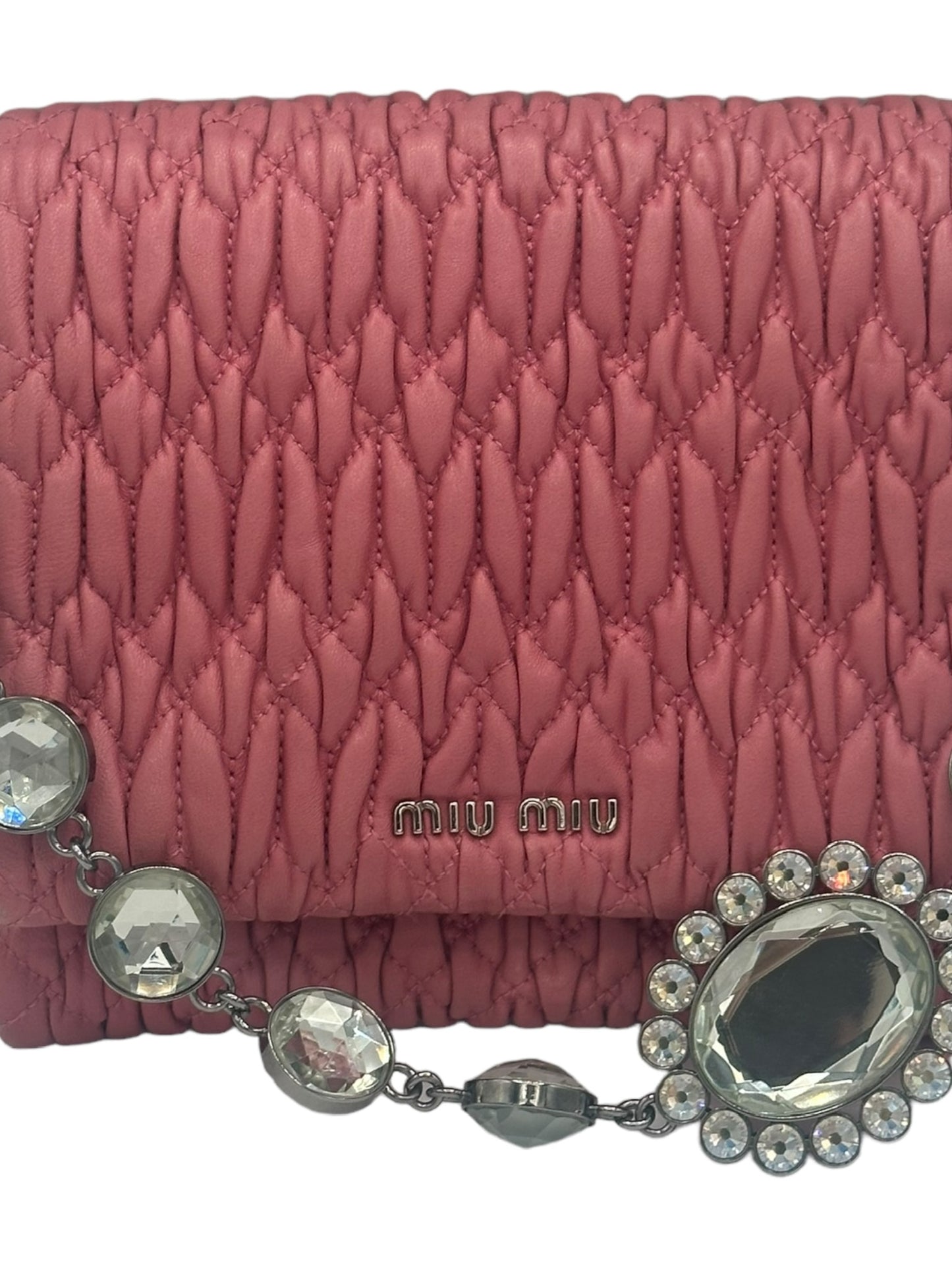 MIU MIU - Crystal Handbag Pink Leather