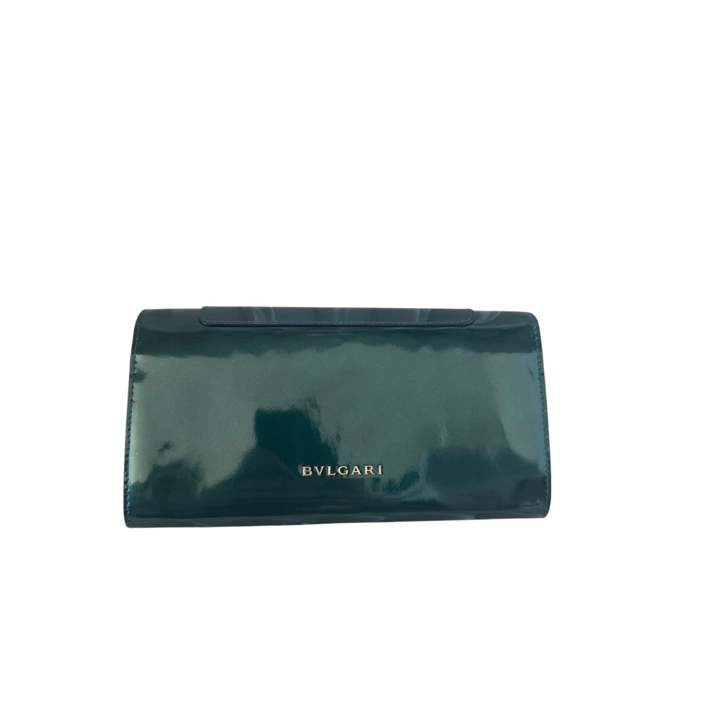 PRE-OWNED Green Vernis Leather Serpenti Forever Wallet
