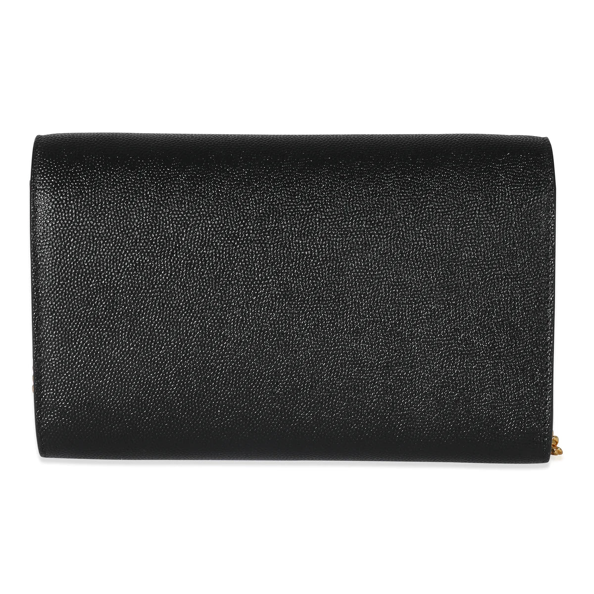 SAINT LAURENT - Black Pebbled Calfskin Uptown Chain Wallet