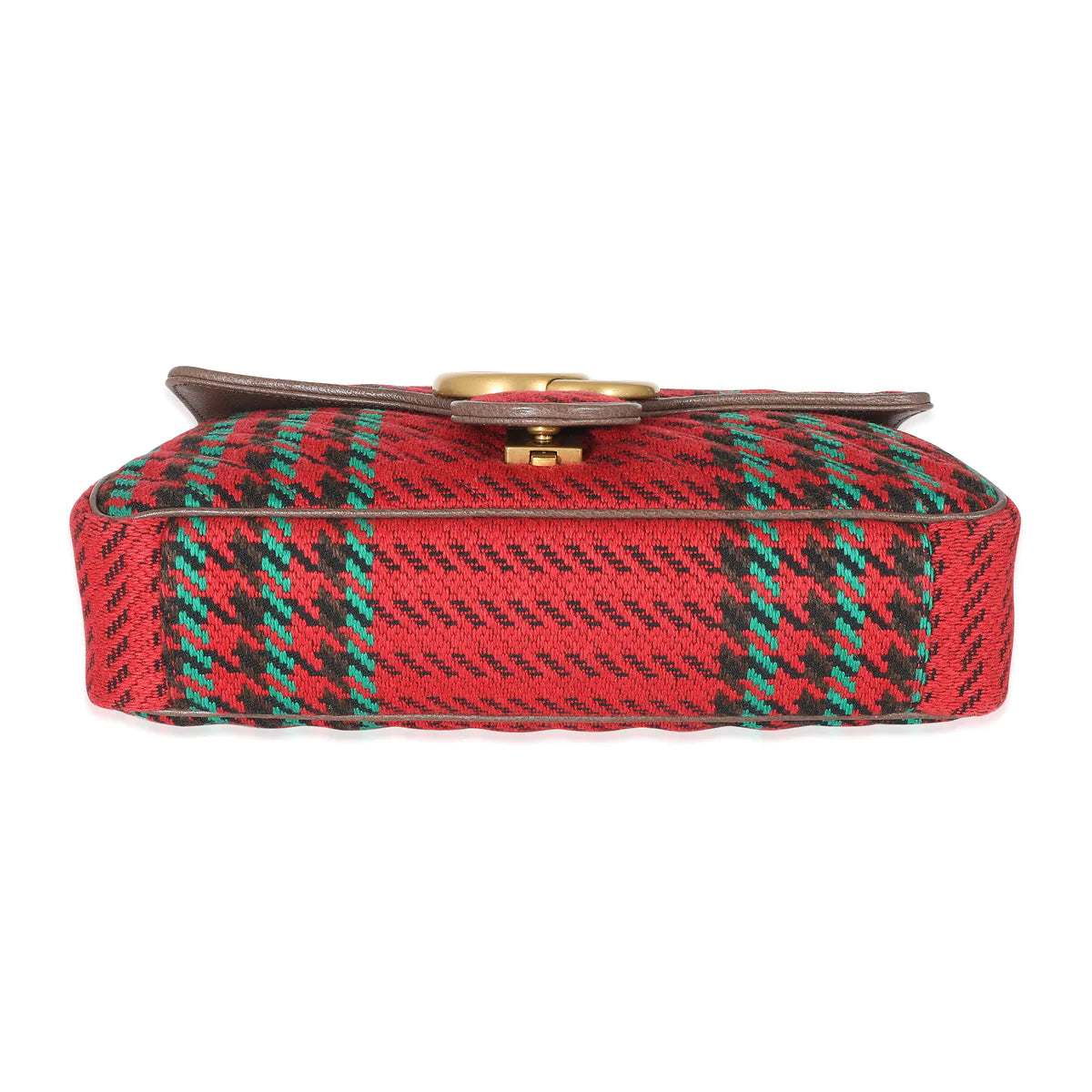 GUCCI - Multicolor Houndstooth Wool Small GG Marmont Shoulder Bag