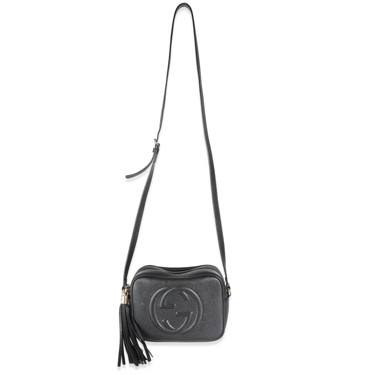 GUCCI - Black Pebbled Calfskin Soho Disco Bag
