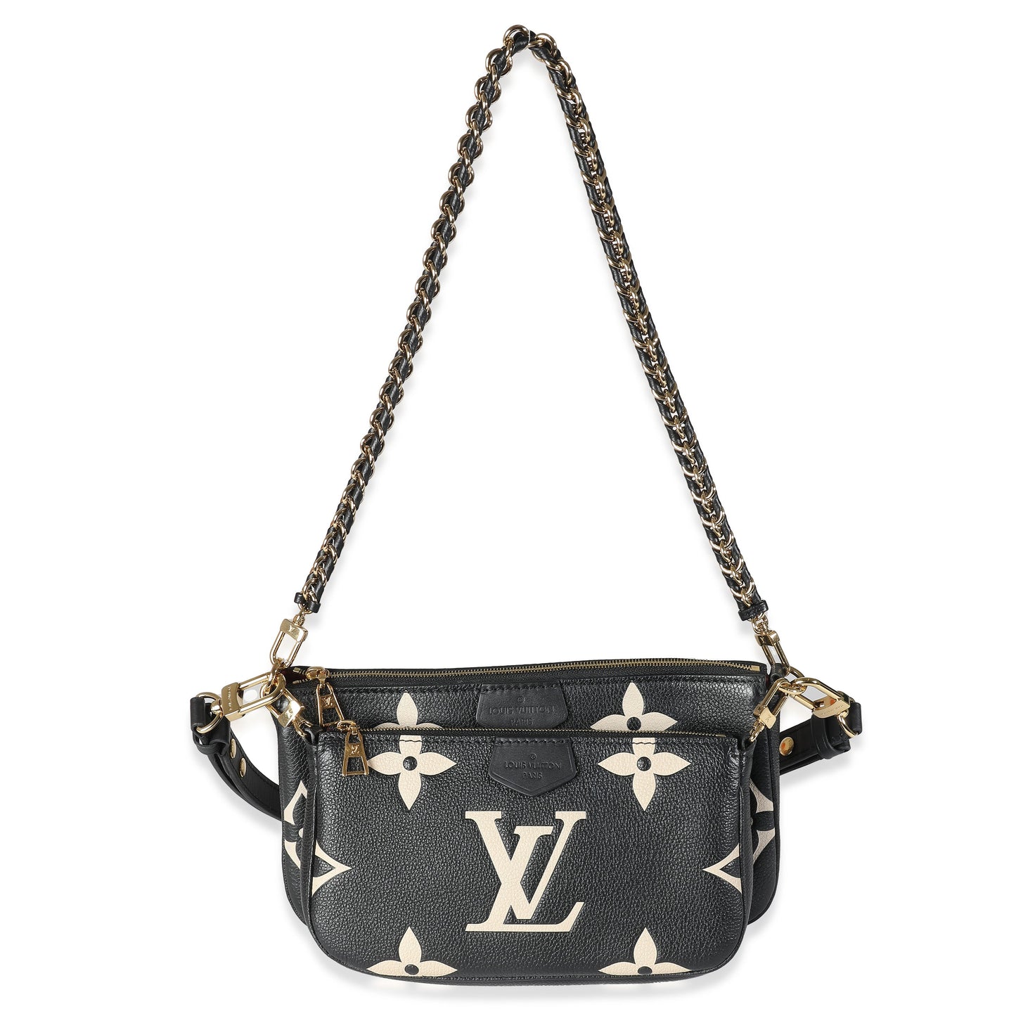 LOUIS VUITTON - Beige Black Monogram Empreinte Multi Pochette Accessoires Shoulder Bag