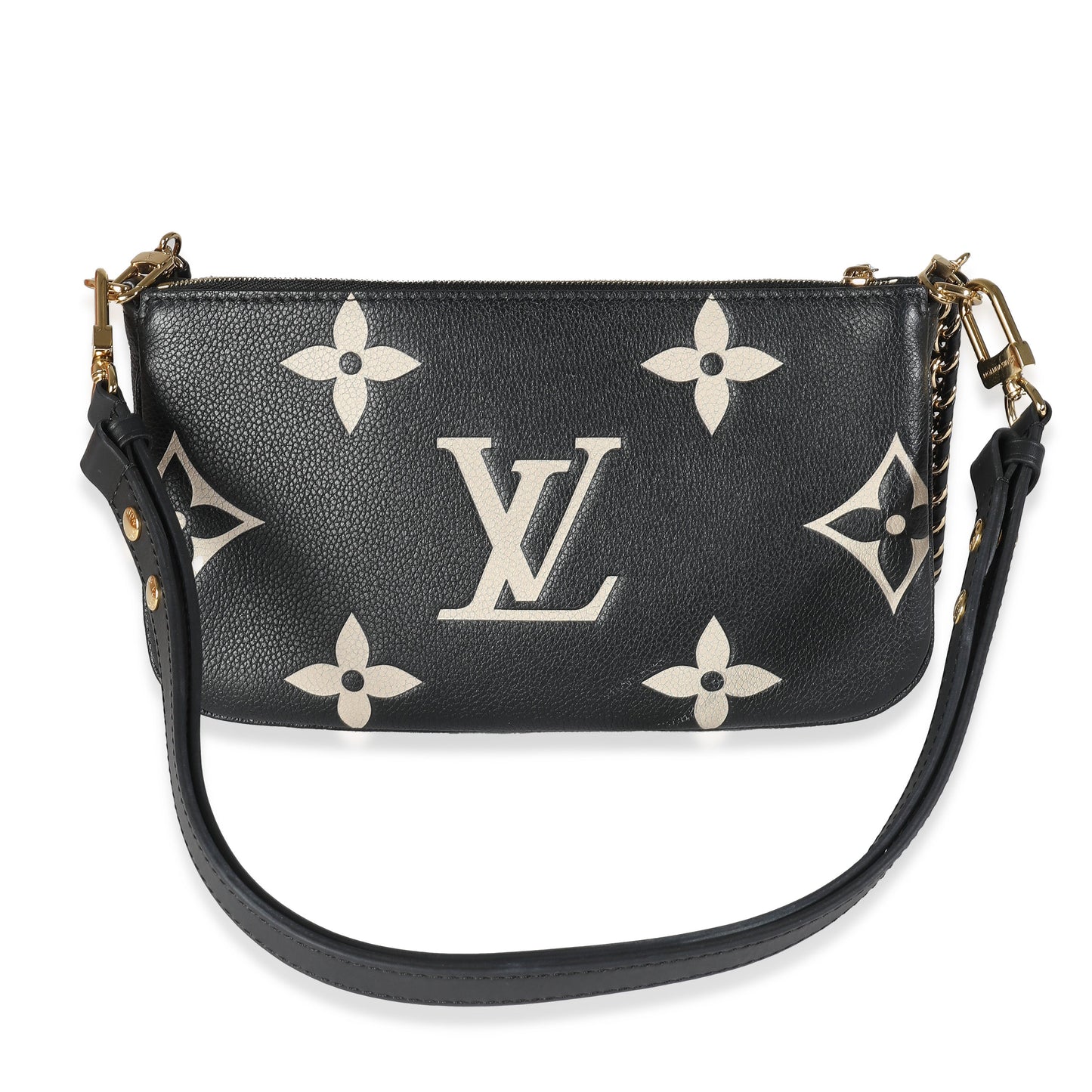 LOUIS VUITTON - Beige Black Monogram Empreinte Multi Pochette Accessoires Shoulder Bag