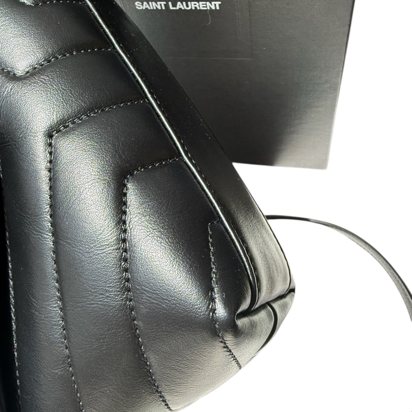 PRE-OWNED Black Calfskin Y Quilted Monogram Toy Loulou