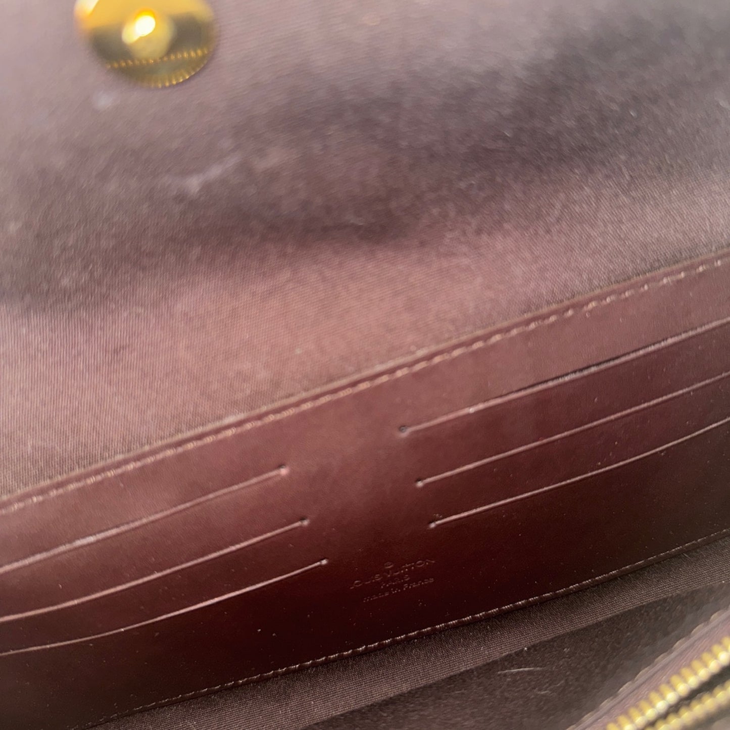 PRE-OWNED LV Brown Vernis Leather Sunset Boulevard Shoulder Bag