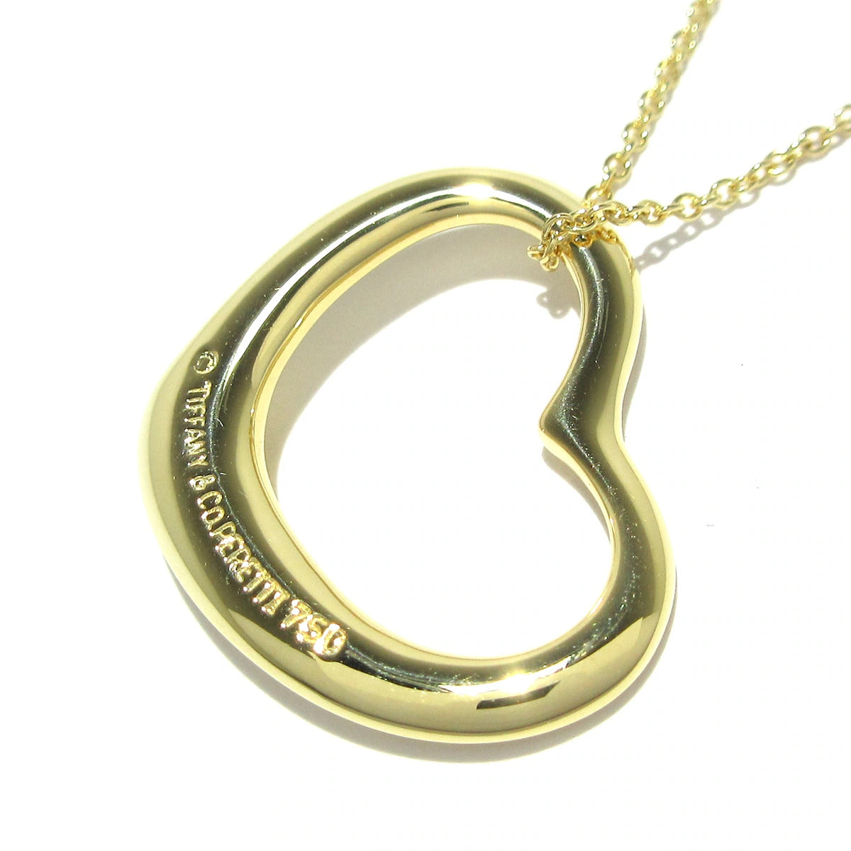 PRE-OWNED 18K Yellow Gold Open Heart Necklace