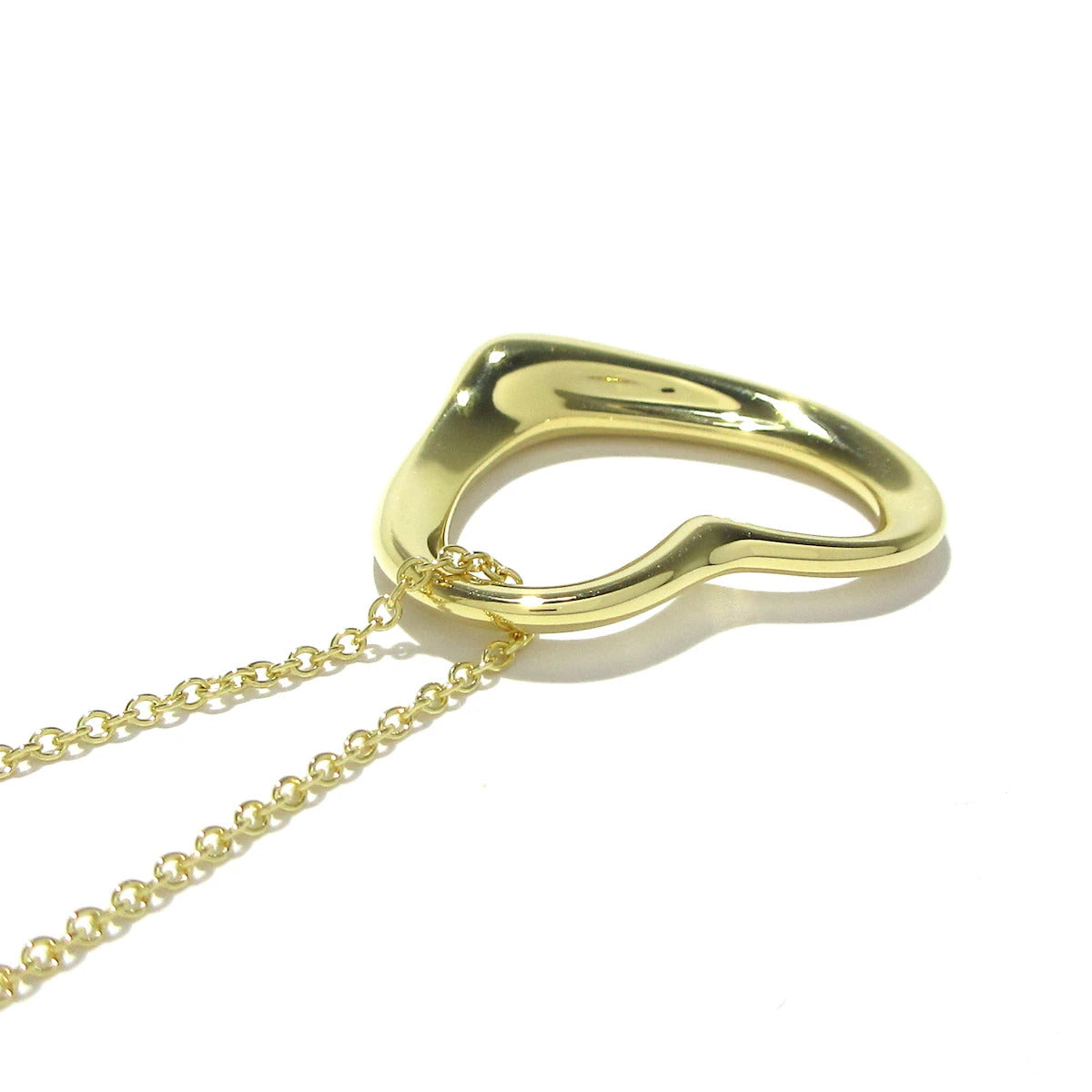 PRE-OWNED 18K Yellow Gold Open Heart Necklace
