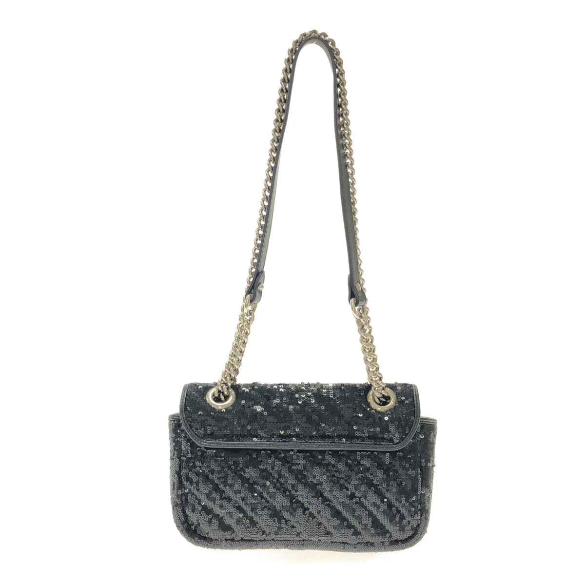 GUCCI - GG Marmont Shoulder Bag 446744 Black Sequins Leather