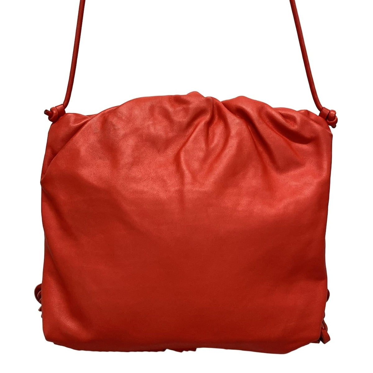 PRE-OWNED Red Leather The Fringe Pouch Shoulder Bag