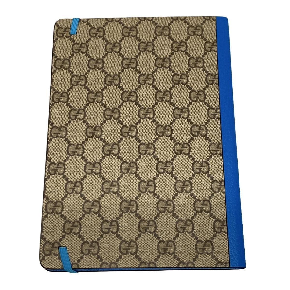 PRE-OWNED GG Beige Dark Brown Multi Paper Notebook