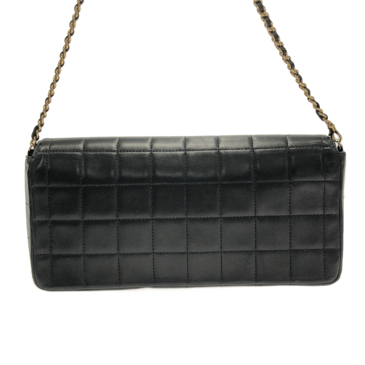 CHANEL - Chocolate Bar Shoulder Bag Black Lambskin