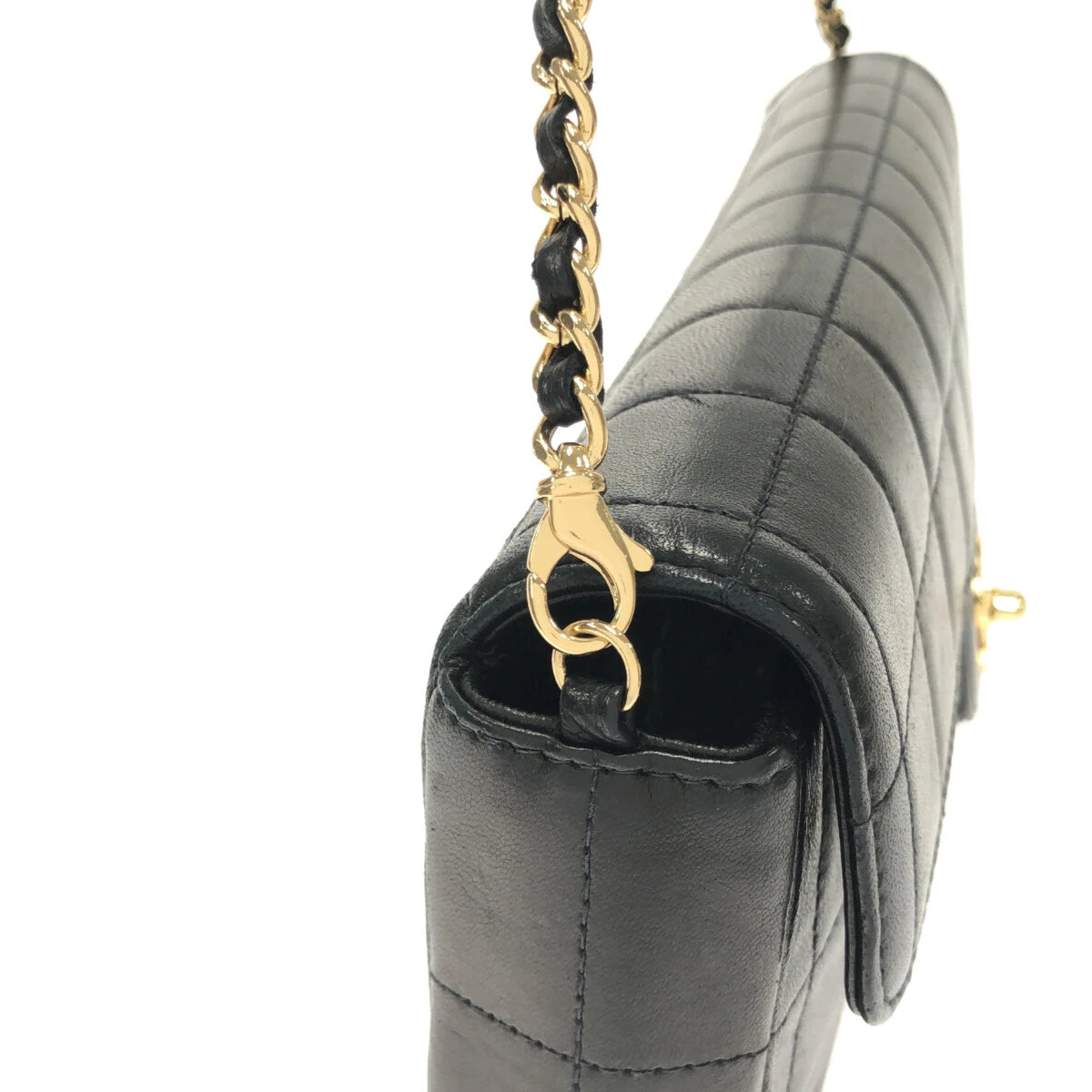 CHANEL - Chocolate Bar Shoulder Bag Black Lambskin