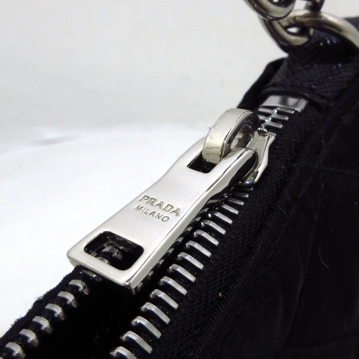PRADA - Triangle Logo Handbag Black Nylon