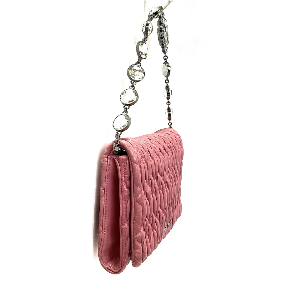 MIU MIU - Crystal Handbag Pink Leather