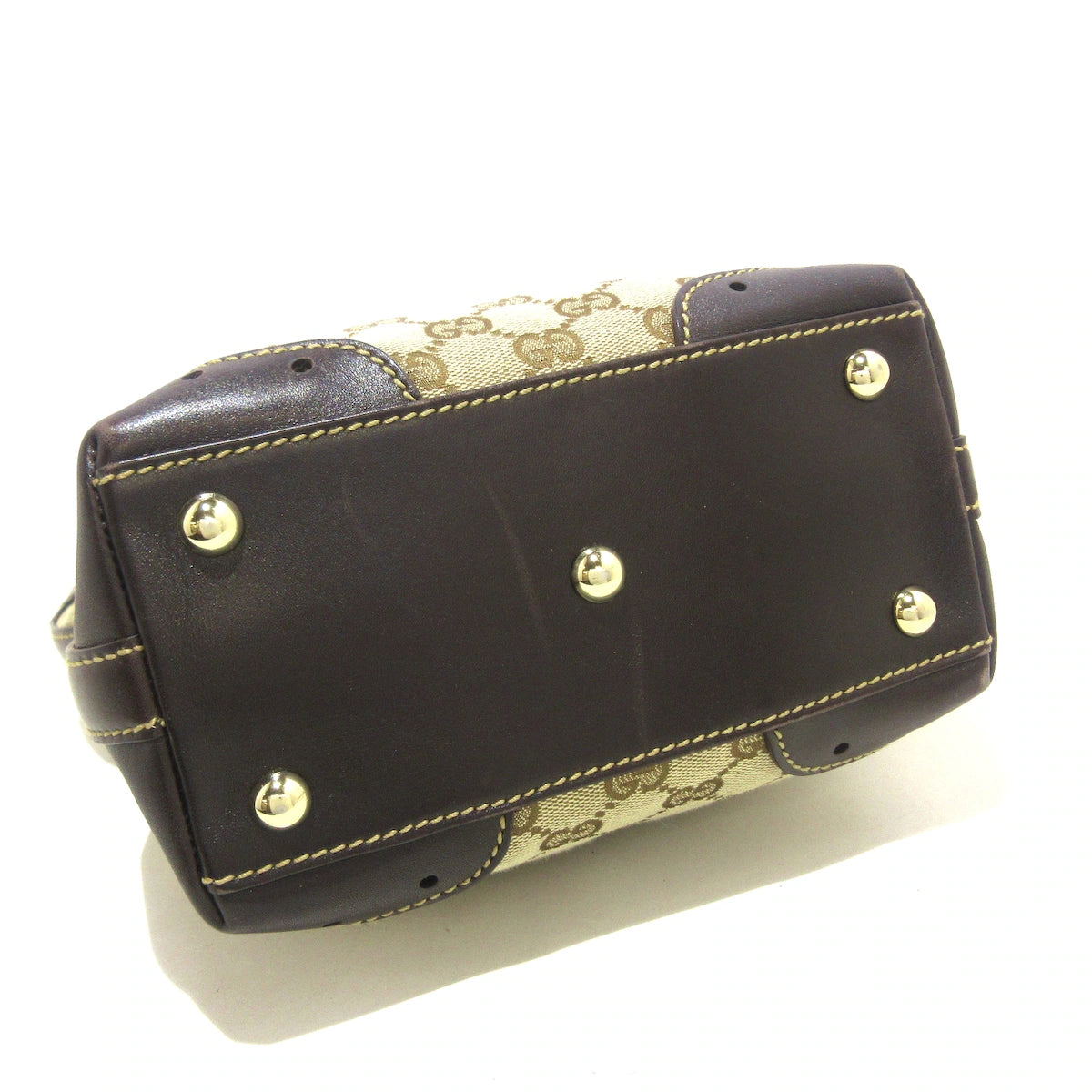 GUCCI - GG Shoulder Bag Beige Dark Brown Jacquard Leather