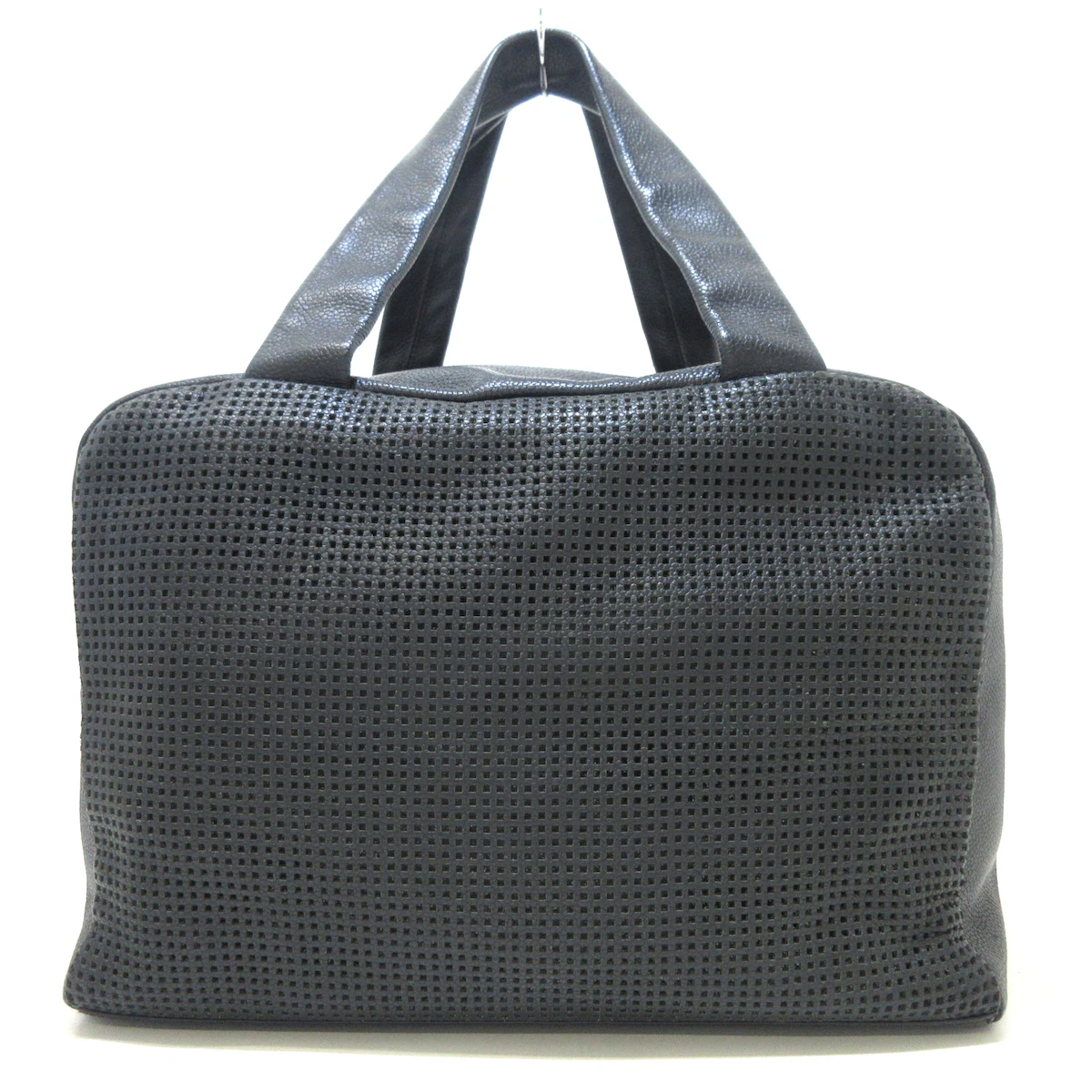 PRE-OWNED CC Shoulder Bag Black Caviar Skin Leather