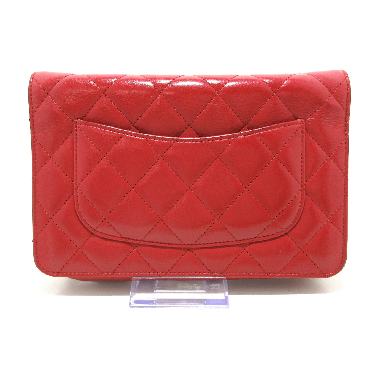 CHANEL - Matelasse Wallet on Chain Red Lambskin