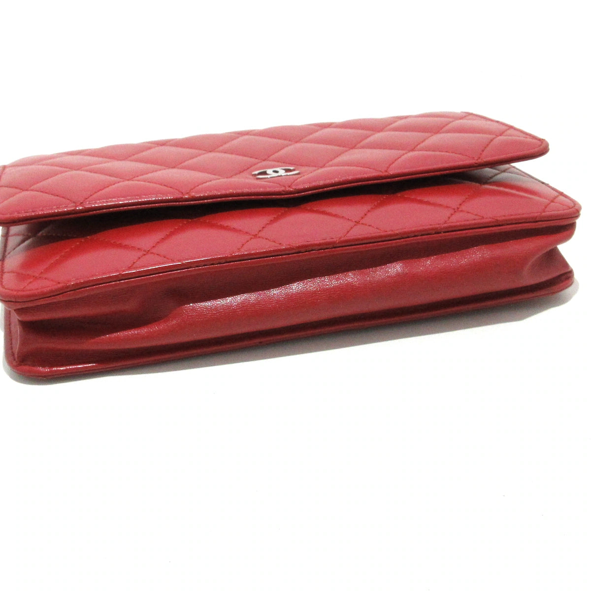 CHANEL - Matelasse Wallet on Chain Red Lambskin