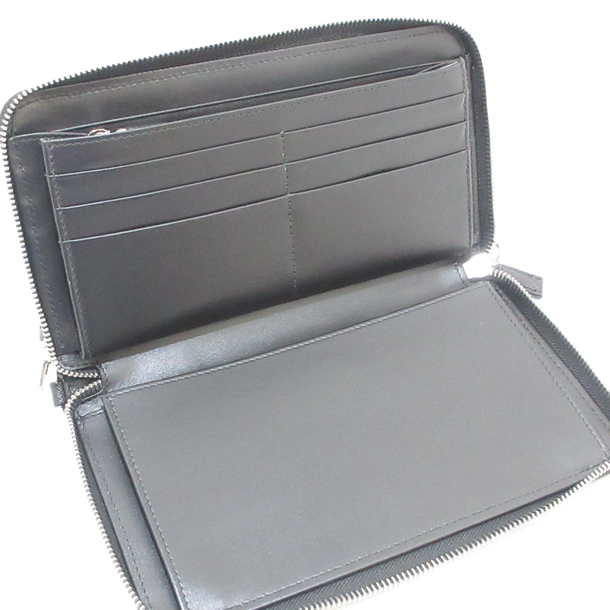 PRADA - Black Saffiano Leather Document Holder Other Style Wallet