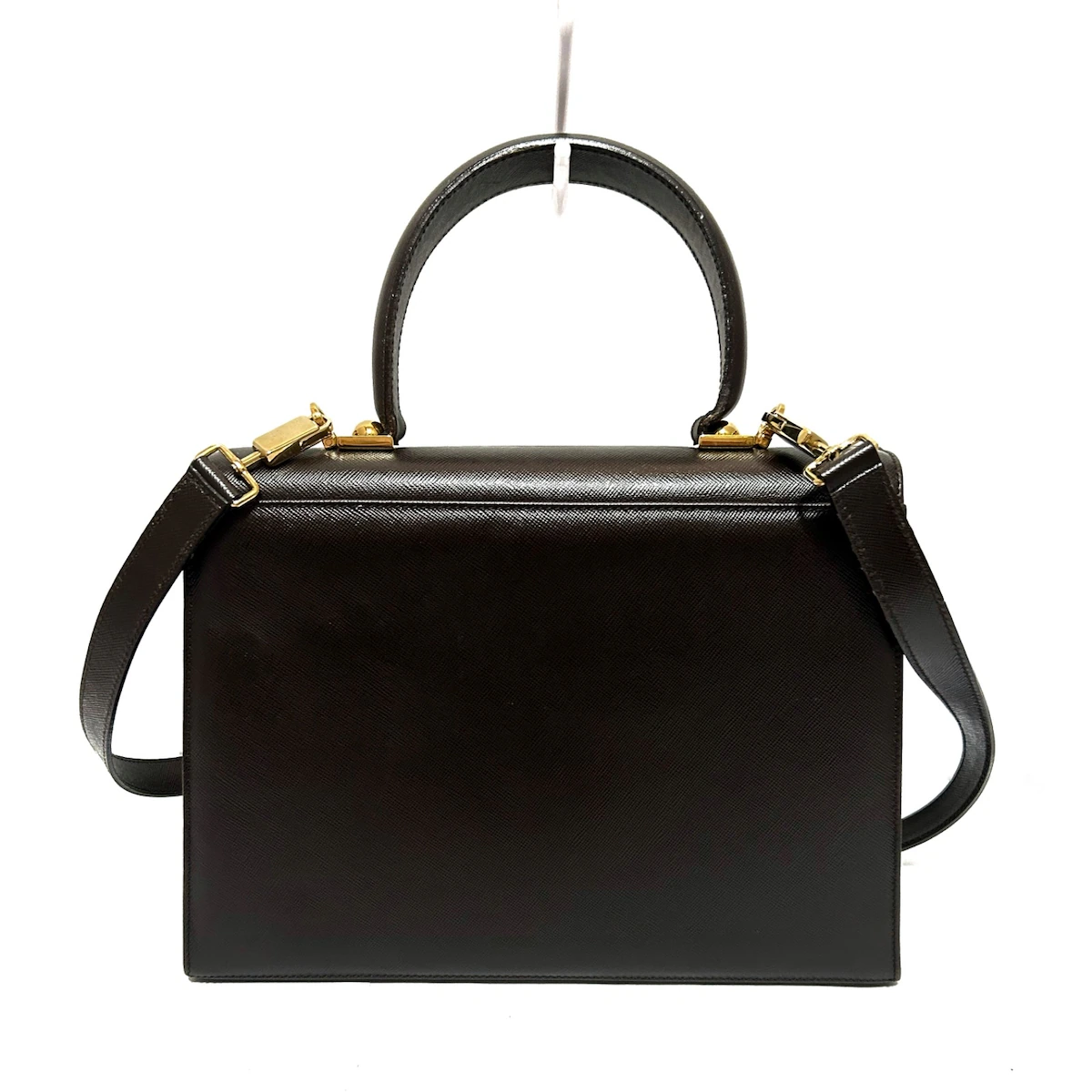 SALVATORE FERRAGAMO - Gancini Shoulder Bag Dark Brown Leather