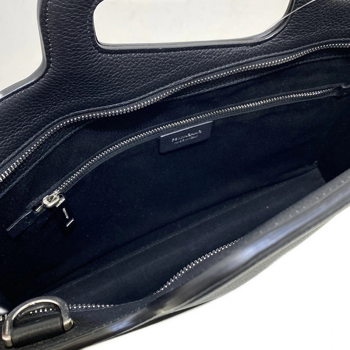 SALVATORE FERRAGAMO - Cut Out Business Bag Black Leather
