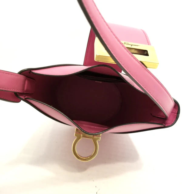 SALVATORE FERRAGAMO - Trifolio Shoulder Bag Pink Leather