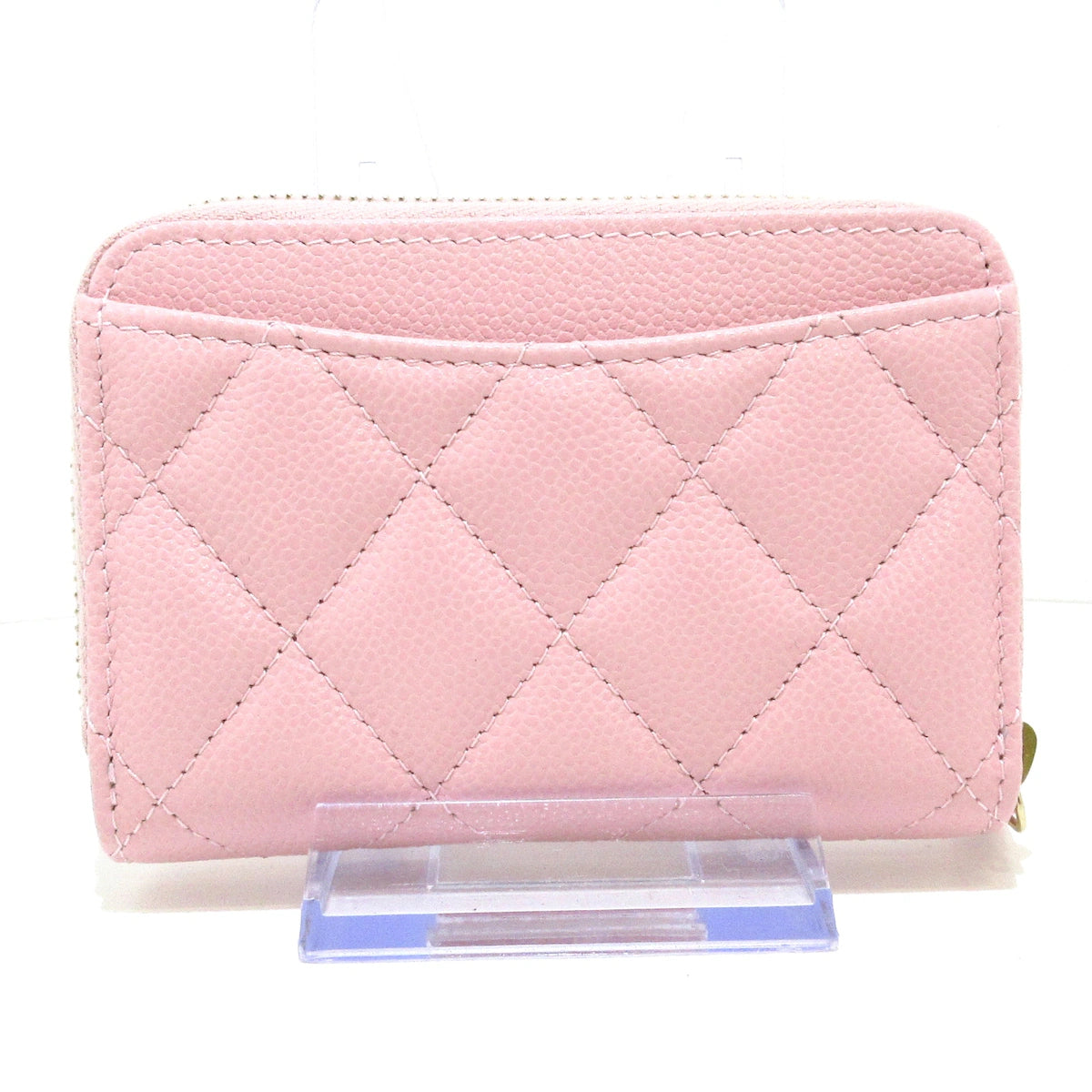 PRE-OWNED CC Light Pink Caviar Skin Classic Zip Coin Purse
