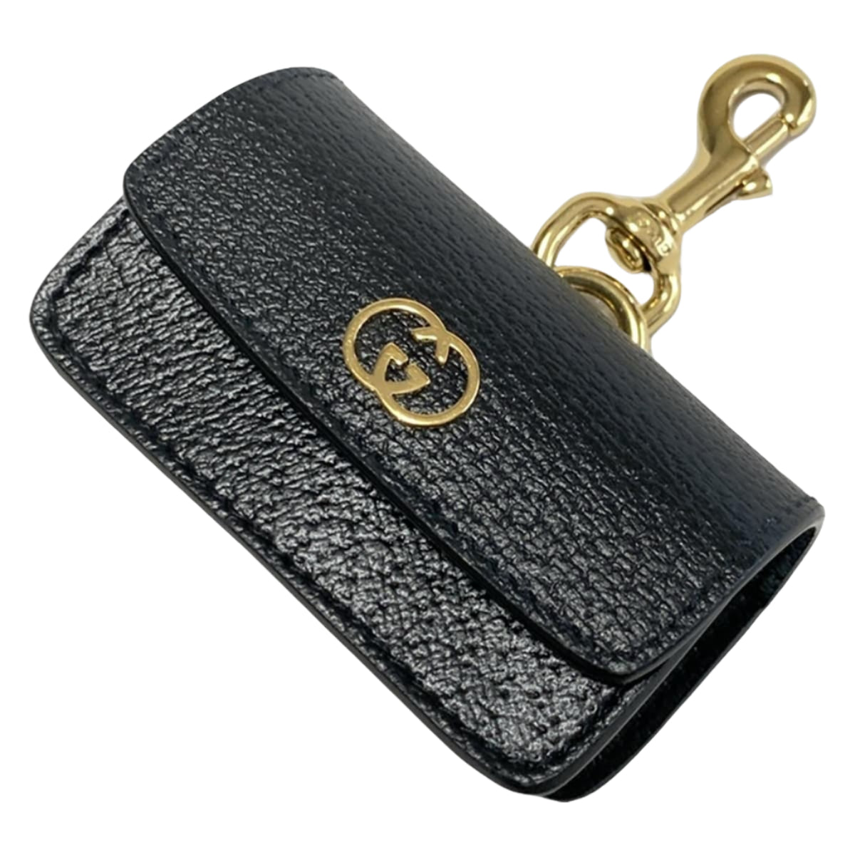 PRE-OWNED GG Black Demetra Etiquette Waste Bag Holder