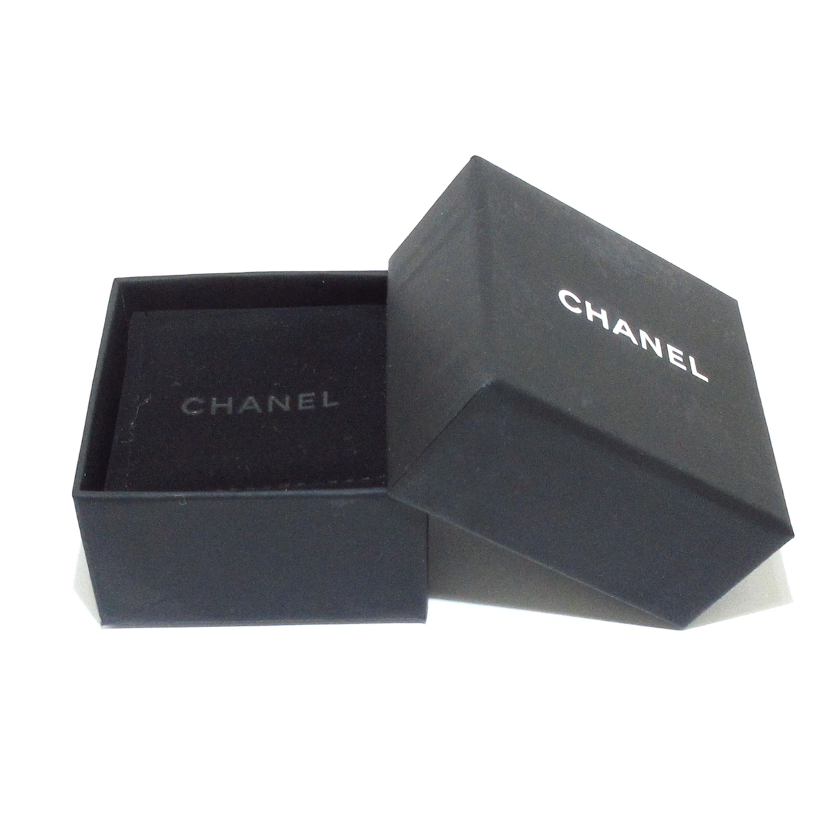 PRE-OWNED CC Crystal Heart Cha-Nel Logo Earrings Gold