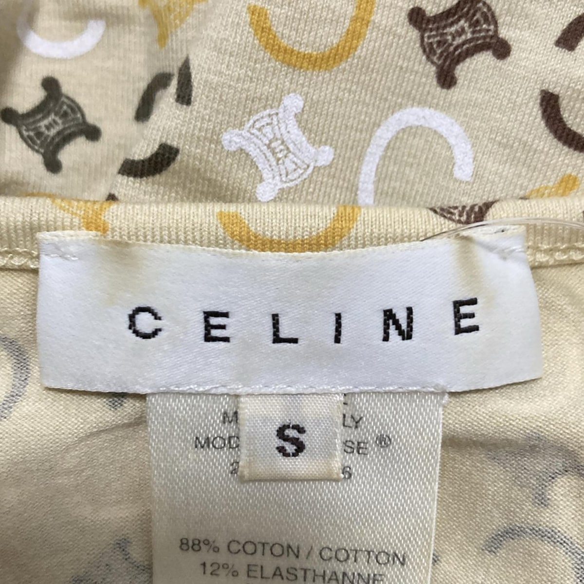 PRE-OWNED Celine Beige & White Women's T-Shirt