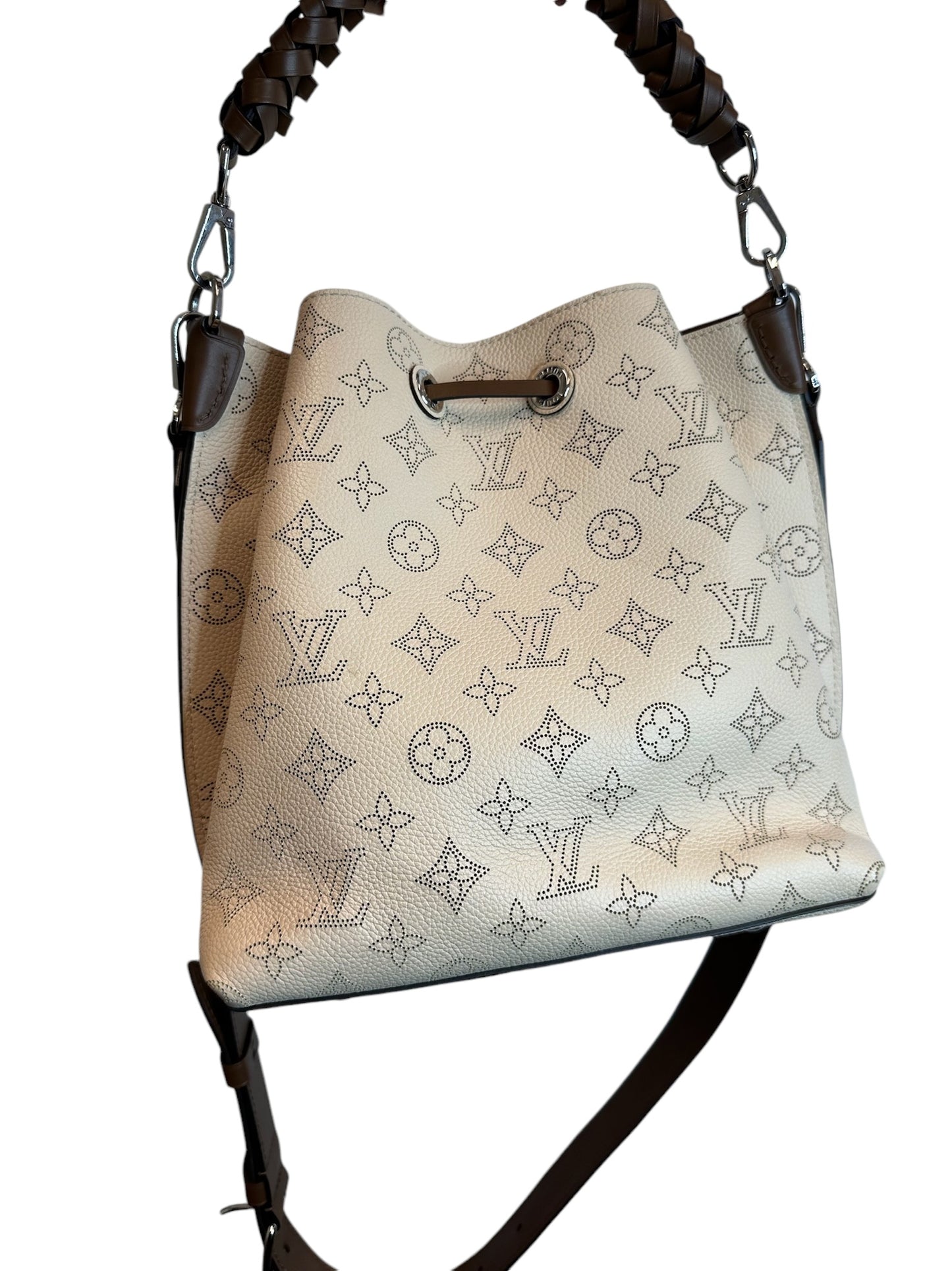 PRE-OWNED Creme Beige Monogram Mahina Muria