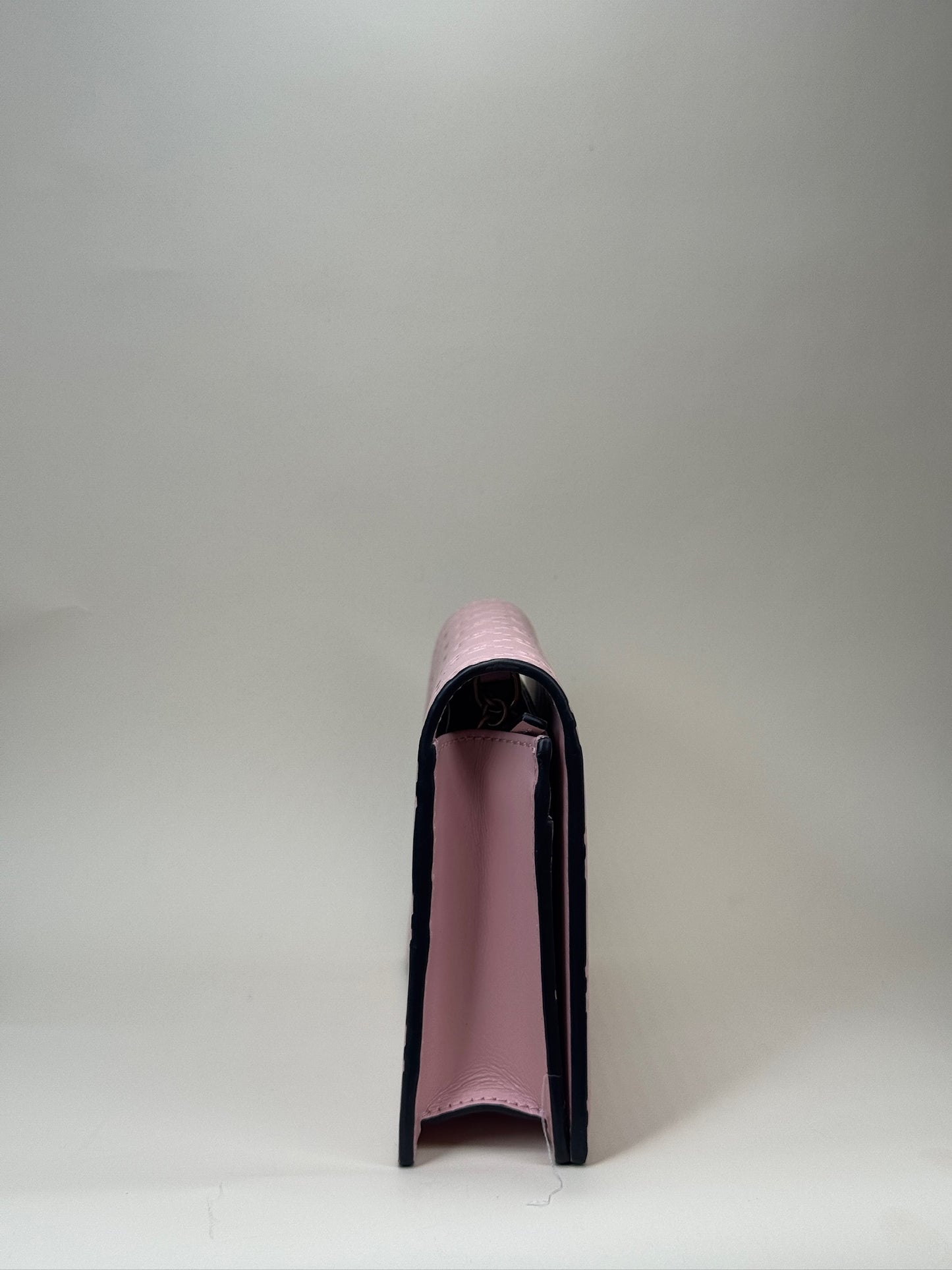 PRE-OWNED GG Blush Pink Guccissima Leather Cat Head Wallet on Chain