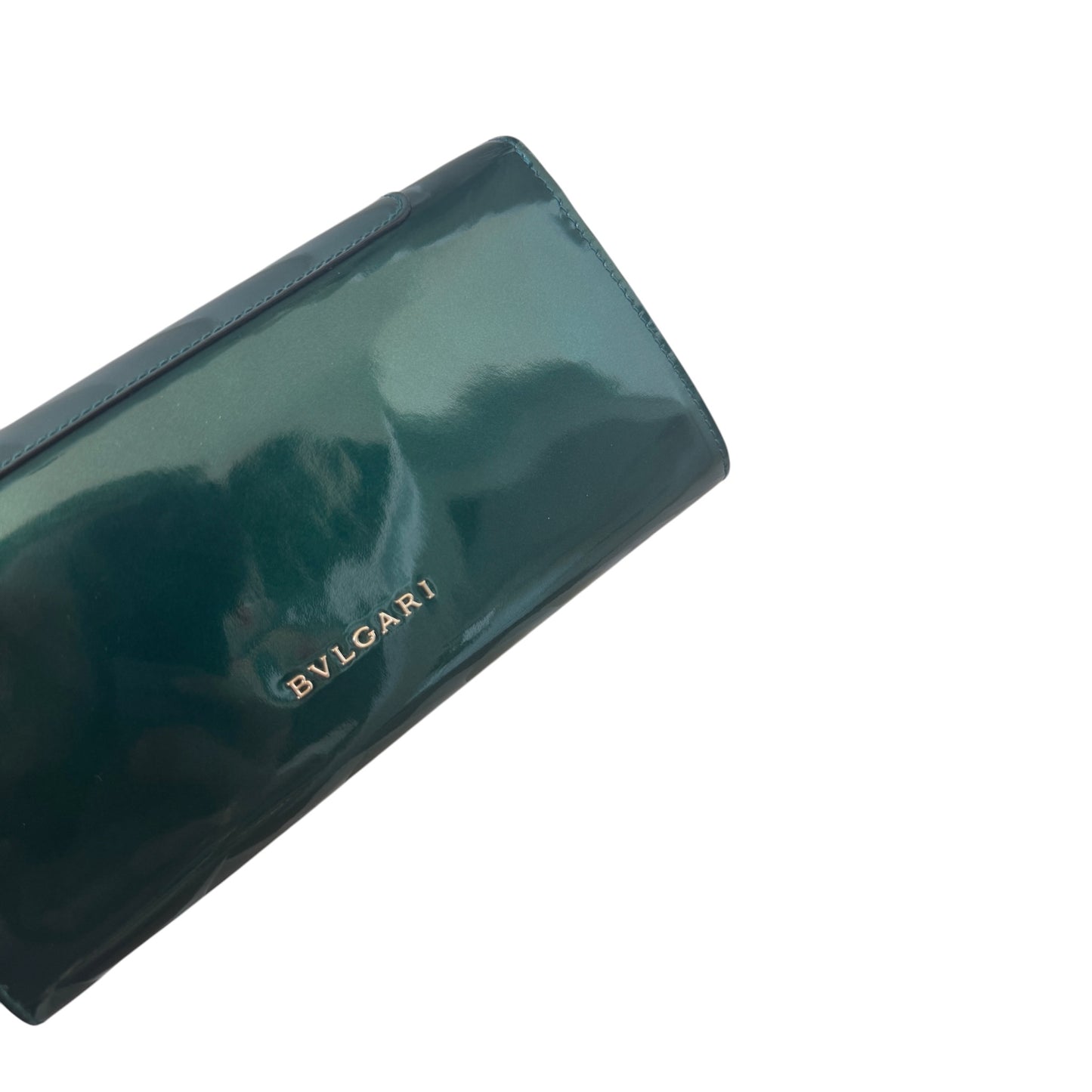 PRE-OWNED Green Vernis Leather Serpenti Forever Wallet