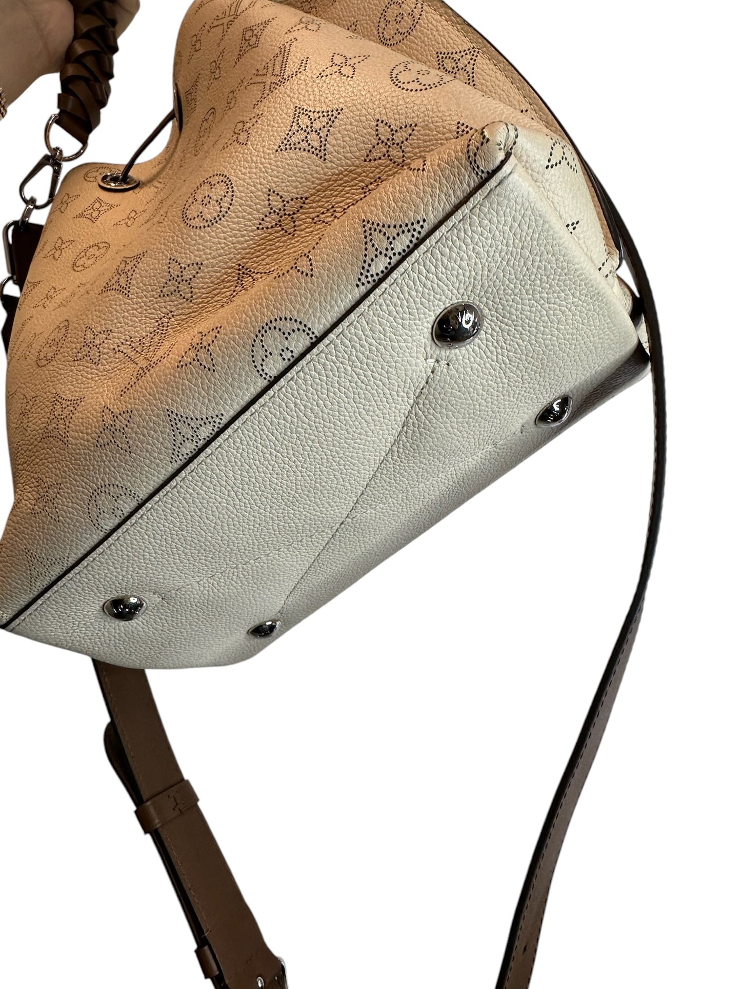 PRE-OWNED Creme Beige Monogram Mahina Muria