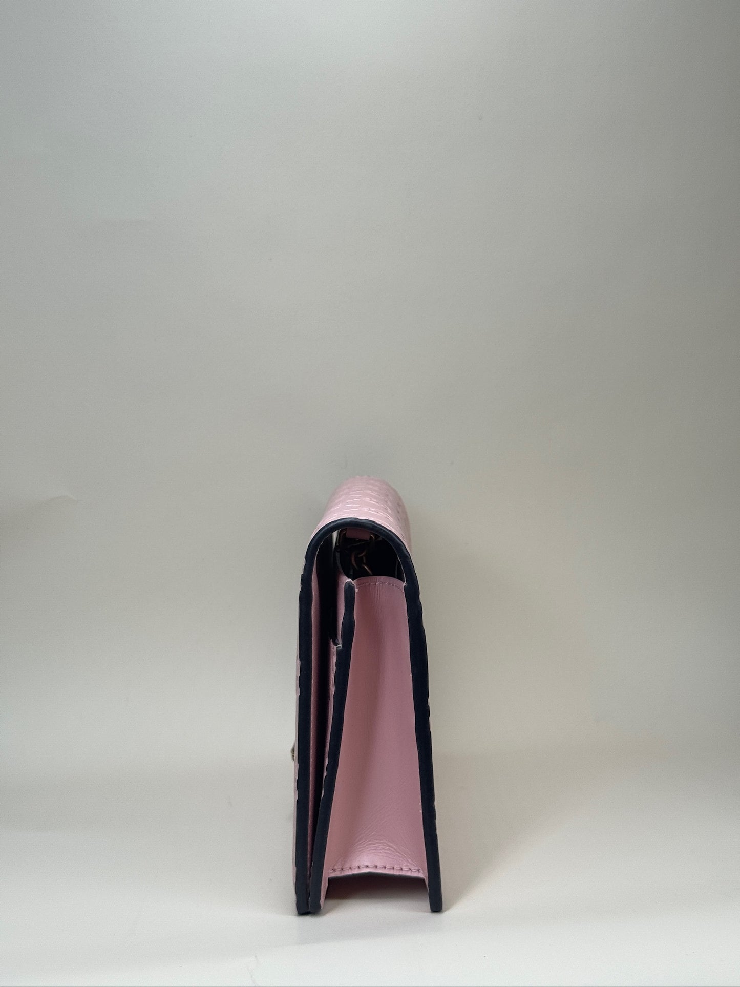PRE-OWNED GG Blush Pink Guccissima Leather Cat Head Wallet on Chain