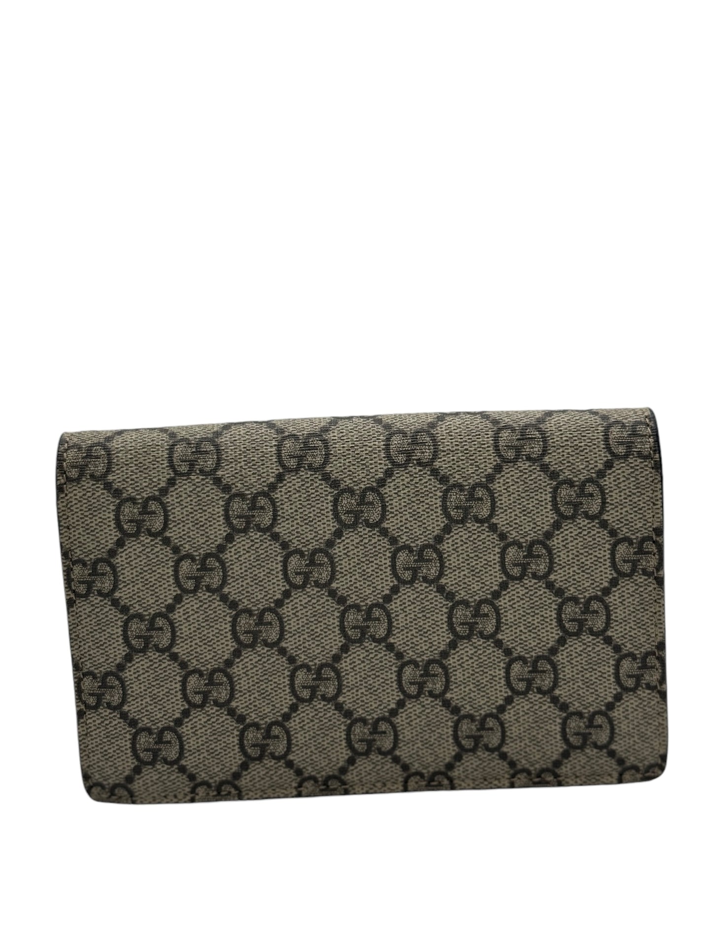 PRE-OWNED GG Cherries Wallet on Chain GG Coated Canvas Mini