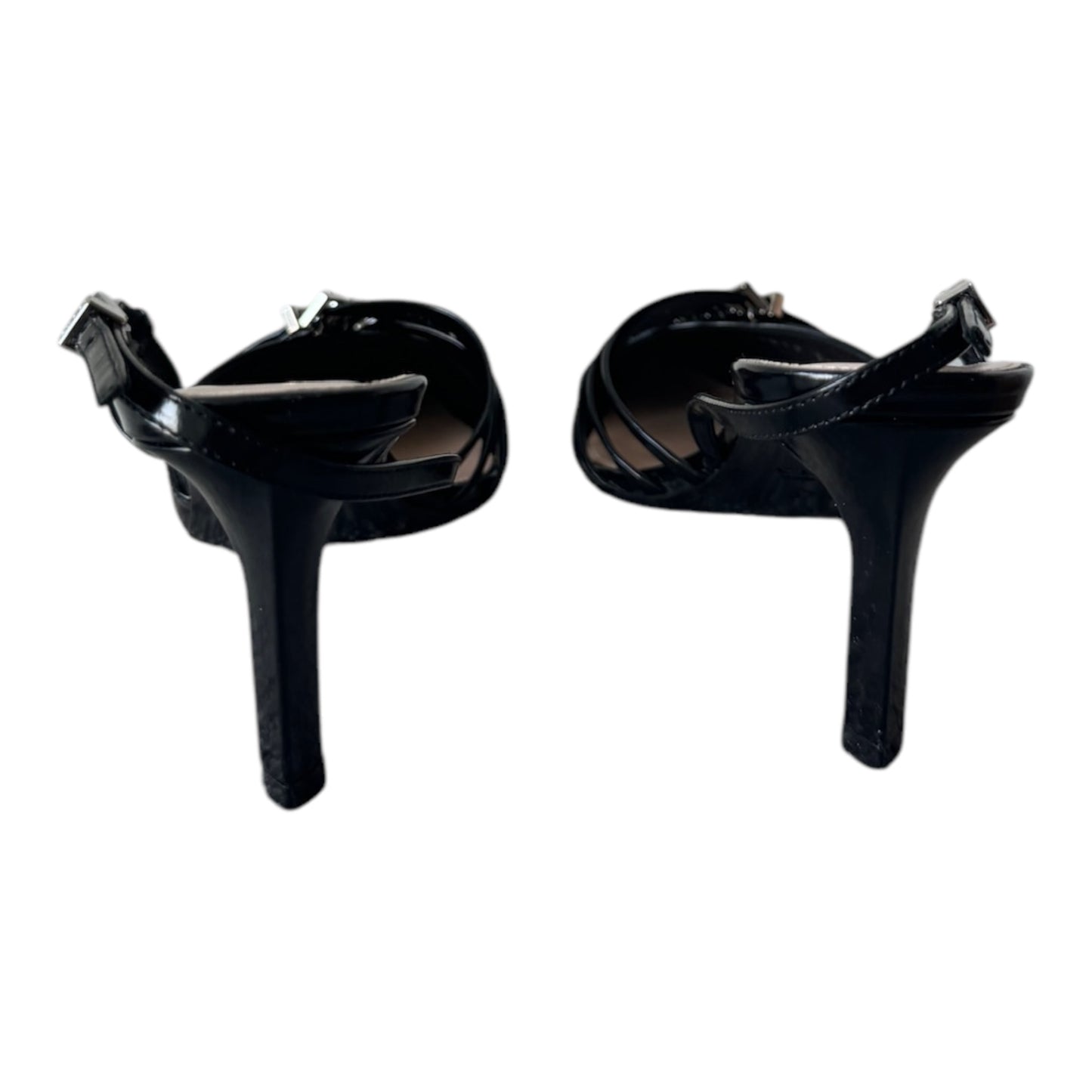 PRE-OWNED GG 65mm Black Leather Slingback Pumps