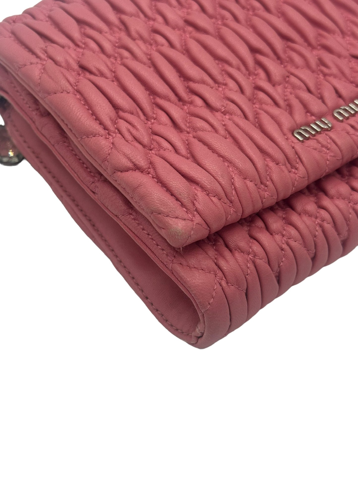 MIU MIU - Crystal Handbag Pink Leather