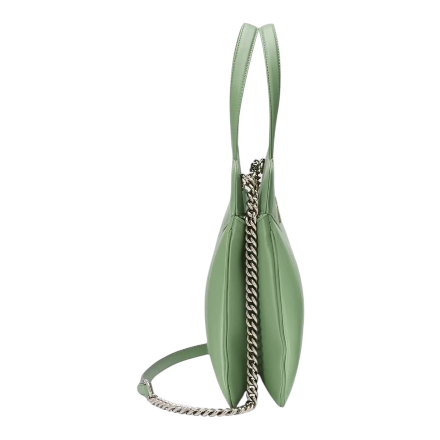 PRE-OWNED GG Green Leather Petite GG Small Tote Bag
