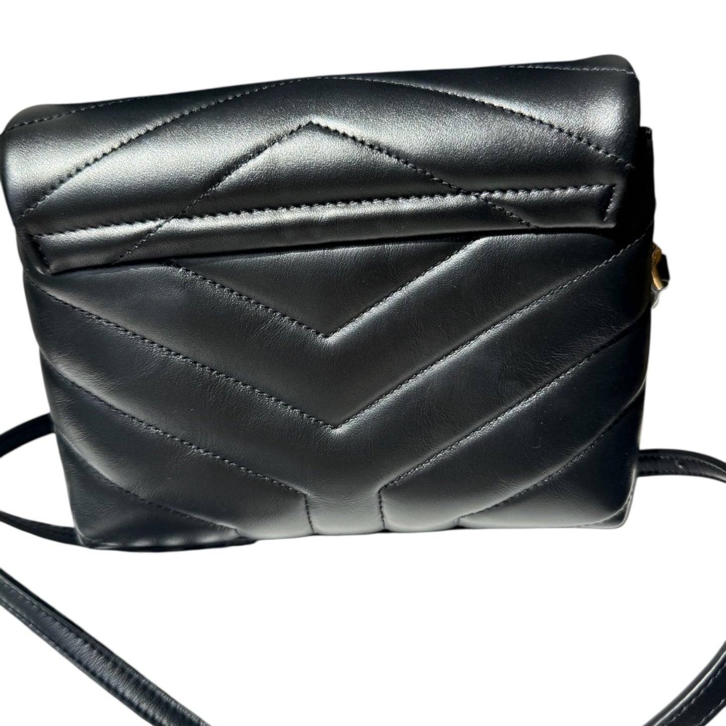 PRE-OWNED Black Calfskin Y Quilted Monogram Toy Loulou