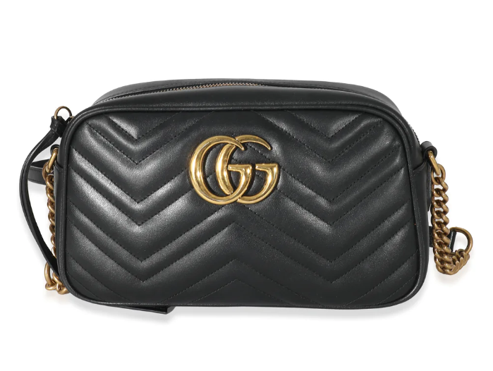 Gucci Marmont shoulder bag camera black black leather No.1451