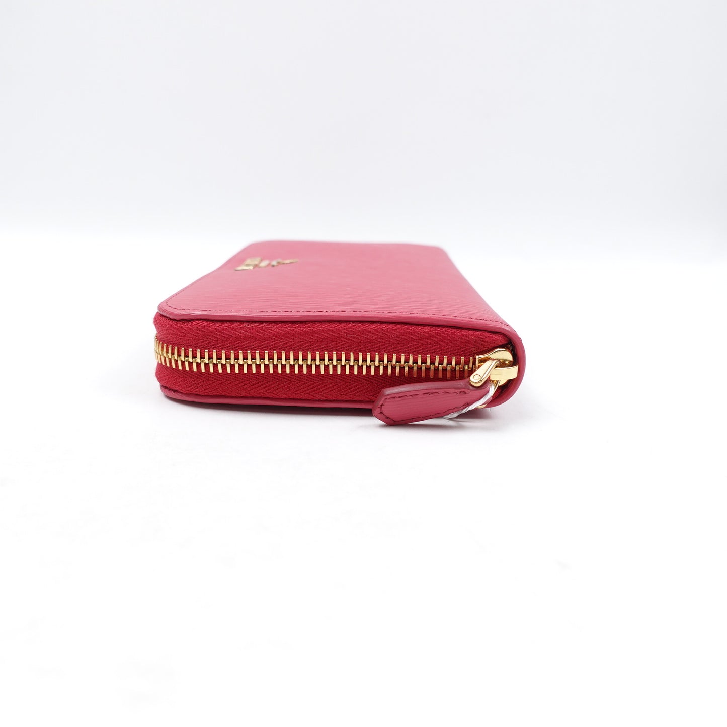 PRE-OWNED Hot Pink Saffiano Leather Zip Around Long Wallet