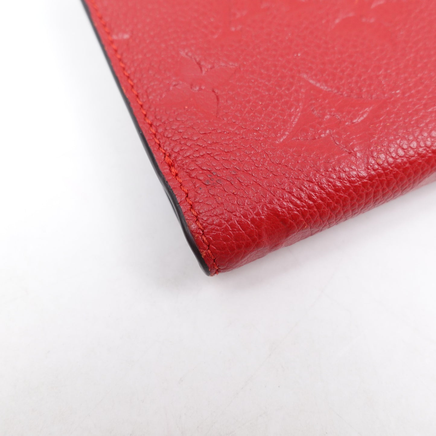 PRE-OWNED LV Red Monogram Empreinte Curieuse Compact Short Wallet