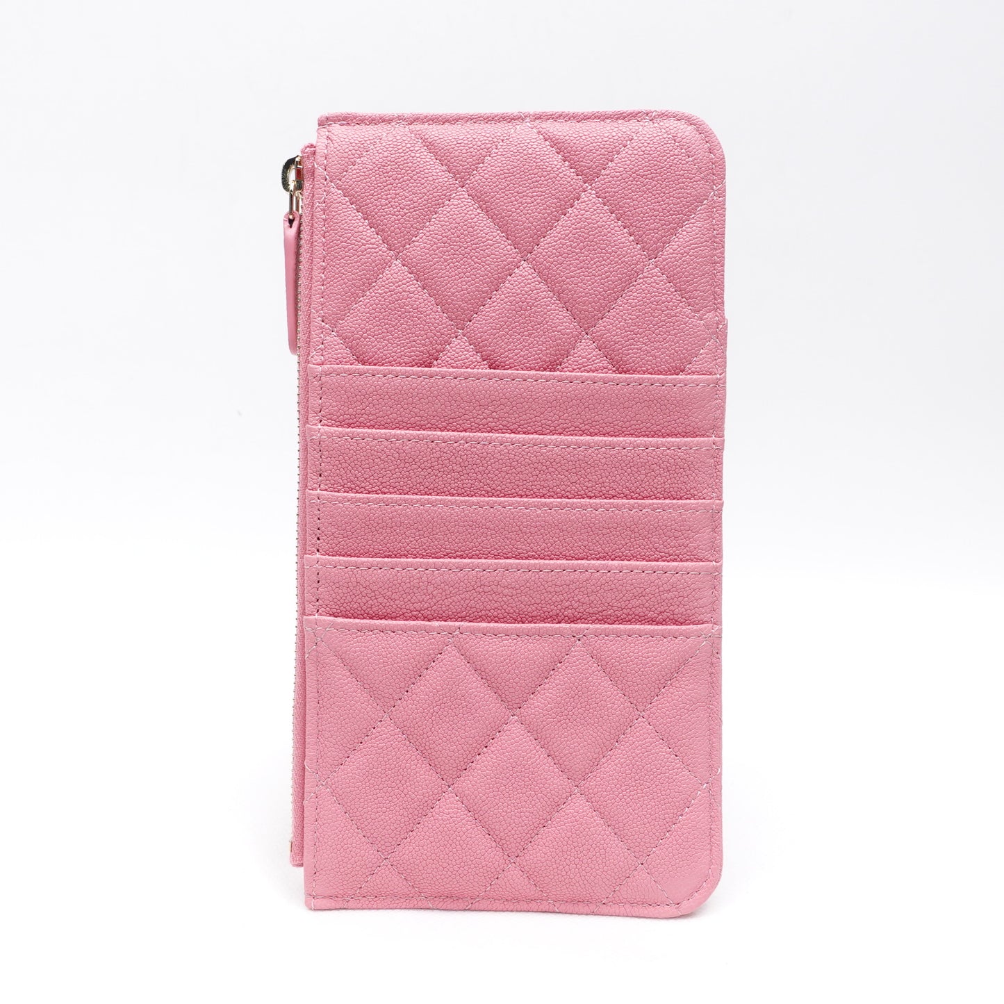 PRE-OWNED CC Pink Leboy Caviar Cardholder and Phone Holder