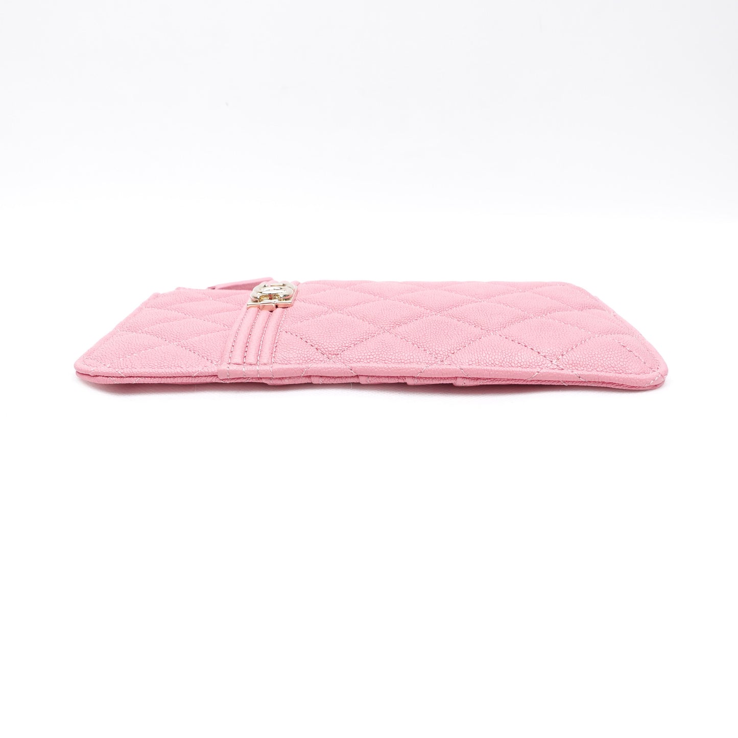 PRE-OWNED CC Pink Leboy Caviar Cardholder and Phone Holder