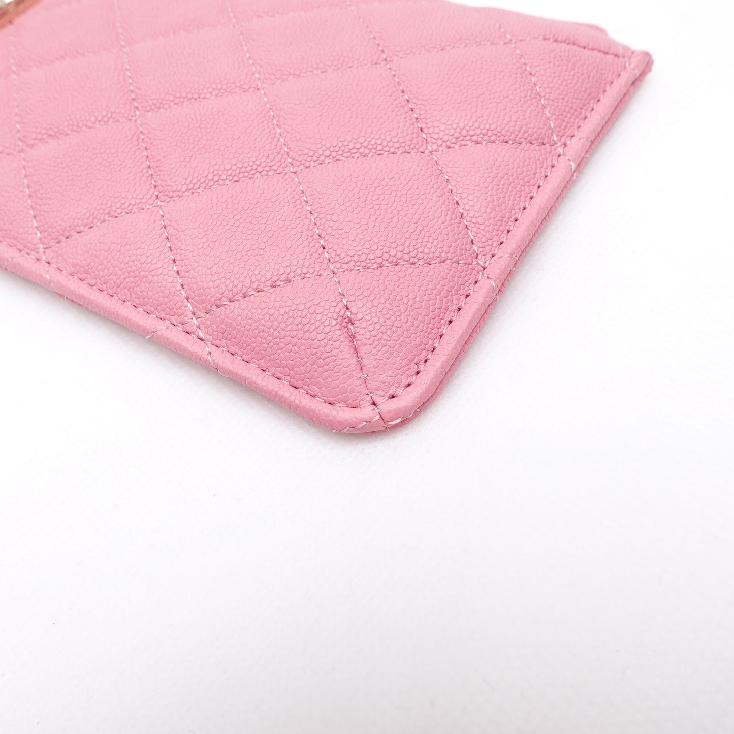 PRE-OWNED CC Pink Leboy Caviar Cardholder and Phone Holder