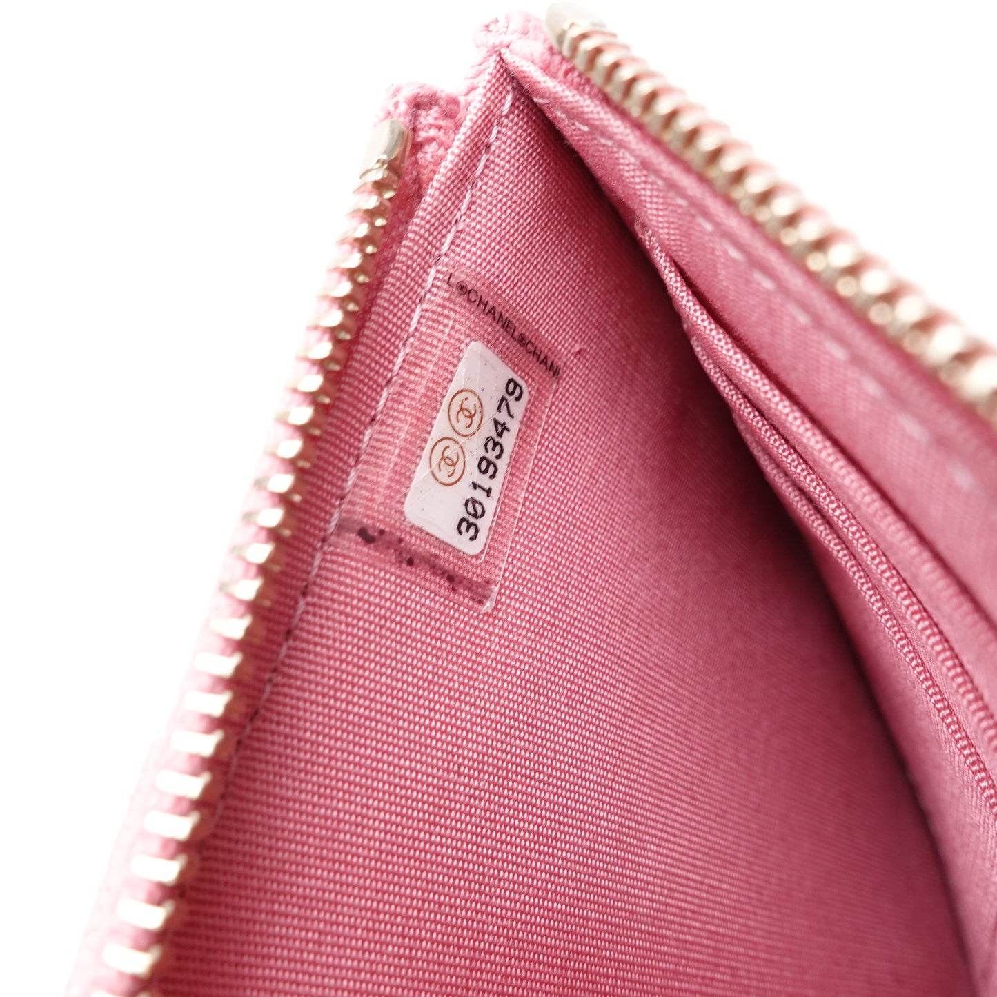 PRE-OWNED CC Pink Leboy Caviar Cardholder and Phone Holder