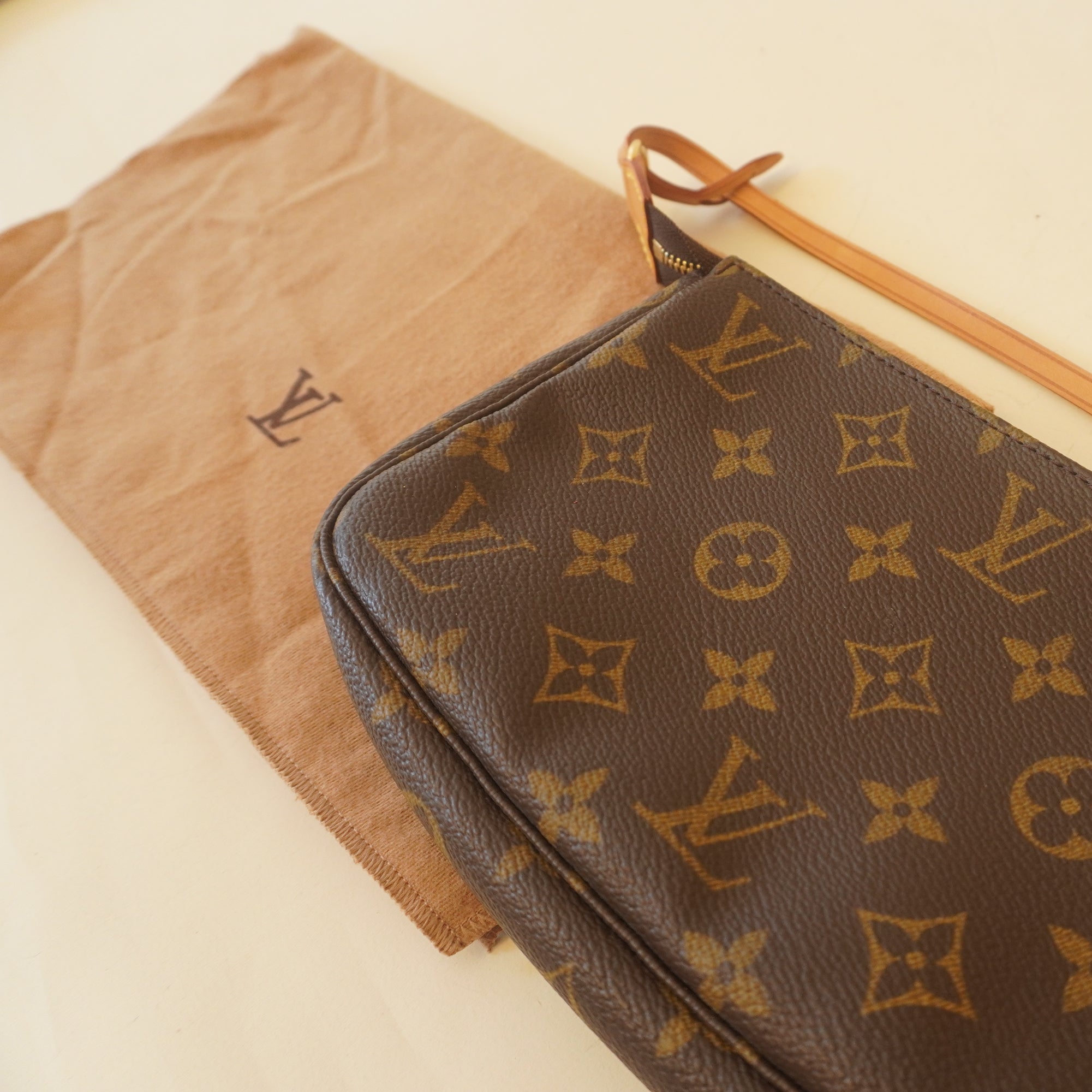PRE-OWNED LV Monogram Canvas Pochette Hand Bag