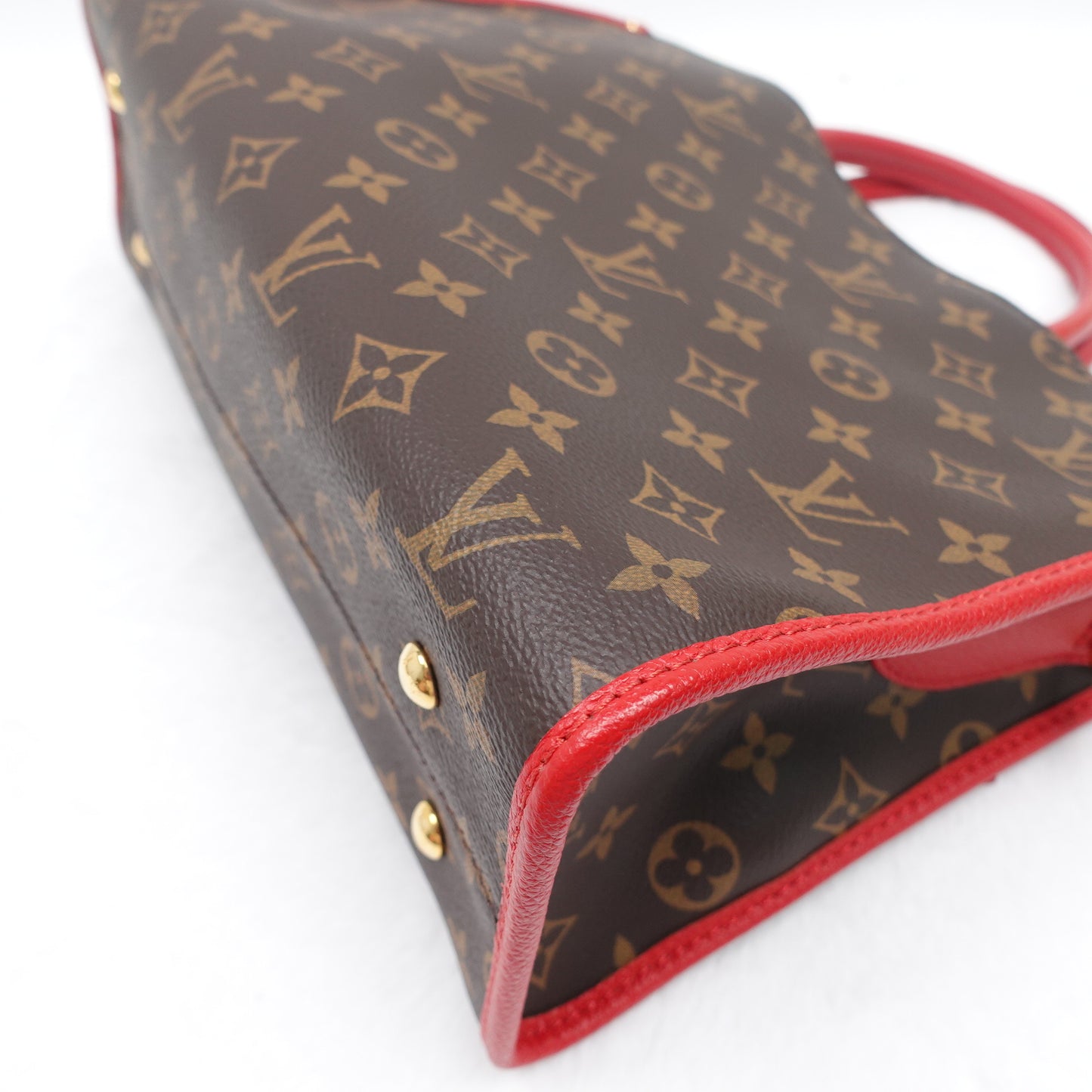 PRE-OWNED LV Monogram Popincourt PM Red Shoulder Bag