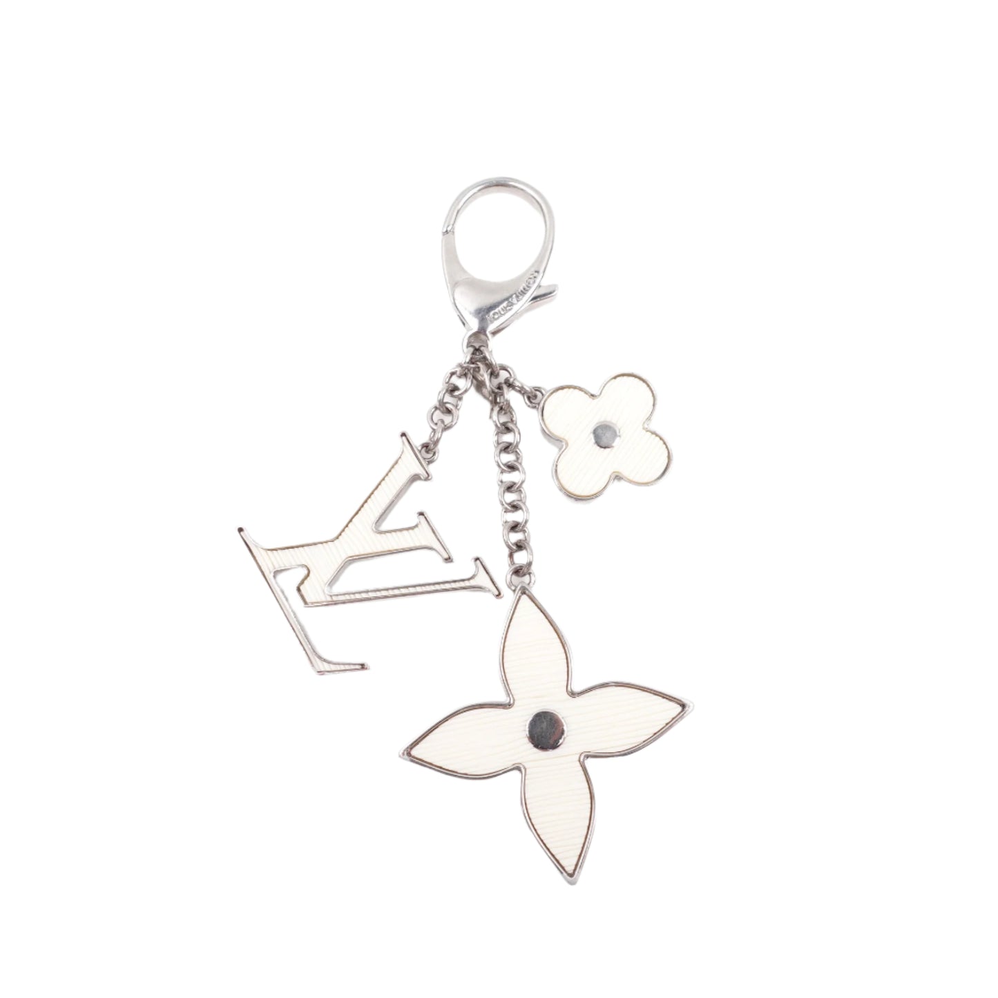 PRE-OWNED LV Fleur De Monogram White Epi Bag Charm